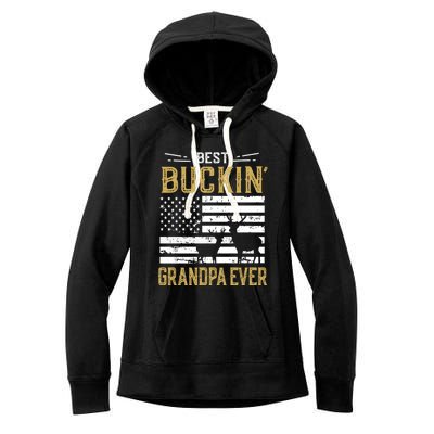 Best Buckin Grandpa Ever Funny Gift Deer Hunter Cool Hunting Women's Fleece Hoodie