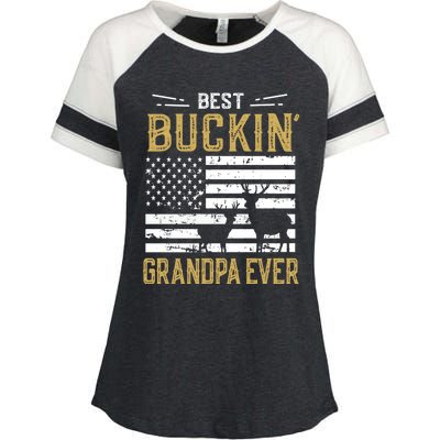 Best Buckin Grandpa Ever Funny Gift Deer Hunter Cool Hunting Enza Ladies Jersey Colorblock Tee