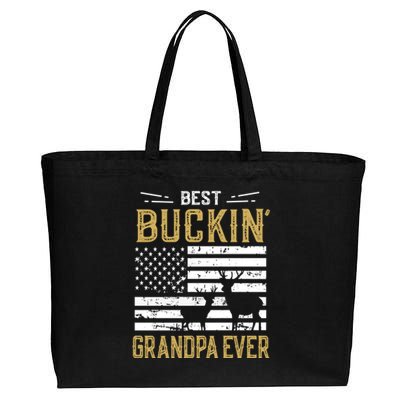 Best Buckin Grandpa Ever Funny Gift Deer Hunter Cool Hunting Cotton Canvas Jumbo Tote