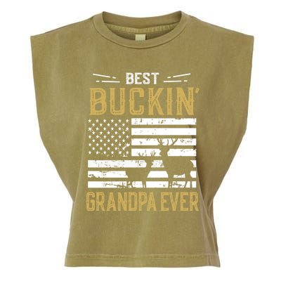 Best Buckin Grandpa Ever Funny Gift Deer Hunter Cool Hunting Garment-Dyed Women's Muscle Tee