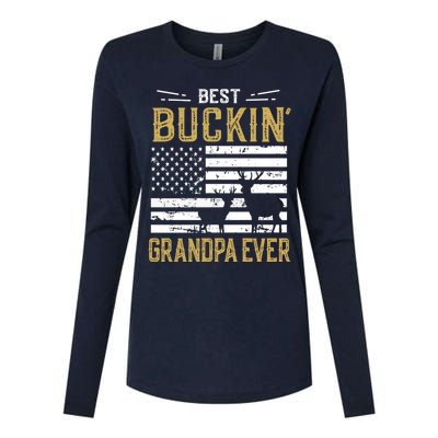 Best Buckin Grandpa Ever Funny Gift Deer Hunter Cool Hunting Womens Cotton Relaxed Long Sleeve T-Shirt