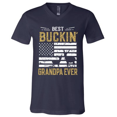 Best Buckin Grandpa Ever Funny Gift Deer Hunter Cool Hunting V-Neck T-Shirt