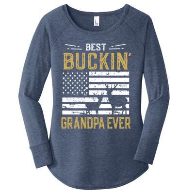 Best Buckin Grandpa Ever Funny Gift Deer Hunter Cool Hunting Women's Perfect Tri Tunic Long Sleeve Shirt