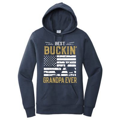 Best Buckin Grandpa Ever Funny Gift Deer Hunter Cool Hunting Women's Pullover Hoodie