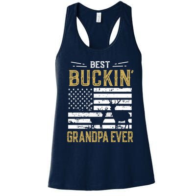 Best Buckin Grandpa Ever Funny Gift Deer Hunter Cool Hunting Women's Racerback Tank