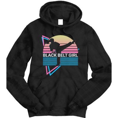 Black Belt Girl Judo Karate Jiu Jitsu Taekwondo Aikido Tie Dye Hoodie