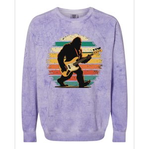 Bigfoot Bass Guitar Bass Player Gifts Bass Player Colorblast Crewneck Sweatshirt