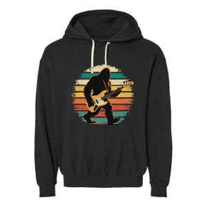 Bigfoot Bass Guitar Bass Player Gifts Bass Player Garment-Dyed Fleece Hoodie