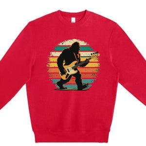 Bigfoot Bass Guitar Bass Player Gifts Bass Player Premium Crewneck Sweatshirt