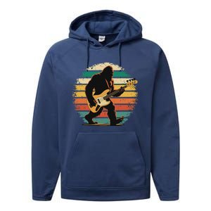 Bigfoot Bass Guitar Bass Player Gifts Bass Player Performance Fleece Hoodie