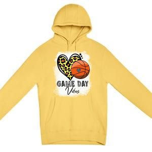 Bleached Basketball Game Day Vibes Basketball Mom Game Day Funny Gift Premium Pullover Hoodie