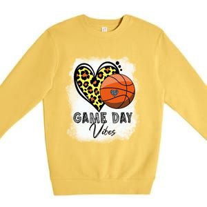 Bleached Basketball Game Day Vibes Basketball Mom Game Day Funny Gift Premium Crewneck Sweatshirt