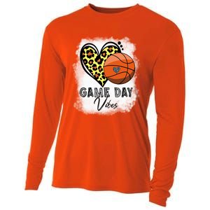 Bleached Basketball Game Day Vibes Basketball Mom Game Day Funny Gift Cooling Performance Long Sleeve Crew