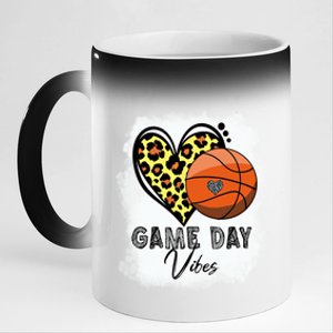 Bleached Basketball Game Day Vibes Basketball Mom Game Day Funny Gift 11oz Black Color Changing Mug