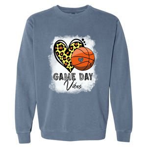 Bleached Basketball Game Day Vibes Basketball Mom Game Day Funny Gift Garment-Dyed Sweatshirt