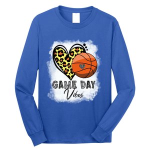 Bleached Basketball Game Day Vibes Basketball Mom Game Day Funny Gift Long Sleeve Shirt