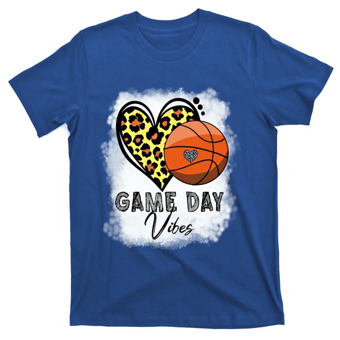 Bleached Basketball Game Day Vibes Basketball Mom Game Day Funny Gift T-Shirt