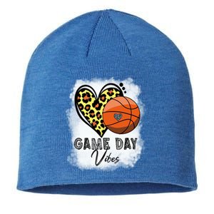 Bleached Basketball Game Day Vibes Basketball Mom Game Day Funny Gift Sustainable Beanie