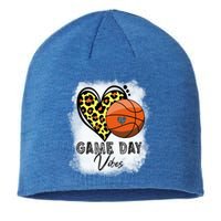 Bleached Basketball Game Day Vibes Basketball Mom Game Day Funny Gift Sustainable Beanie