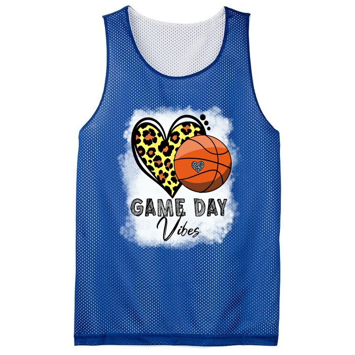 Bleached Basketball Game Day Vibes Basketball Mom Game Day Funny Gift Mesh Reversible Basketball Jersey Tank