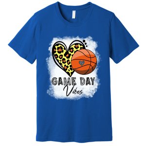 Bleached Basketball Game Day Vibes Basketball Mom Game Day Funny Gift Premium T-Shirt