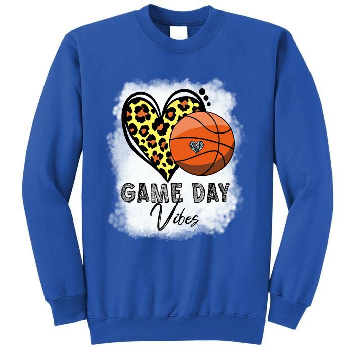 Bleached Basketball Game Day Vibes Basketball Mom Game Day Funny Gift Tall Sweatshirt