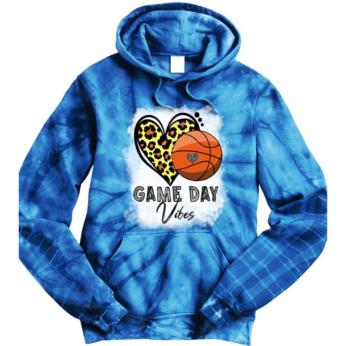 Bleached Basketball Game Day Vibes Basketball Mom Game Day Funny Gift Tie Dye Hoodie