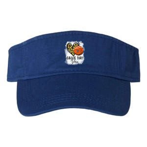 Bleached Basketball Game Day Vibes Basketball Mom Game Day Funny Gift Valucap Bio-Washed Visor