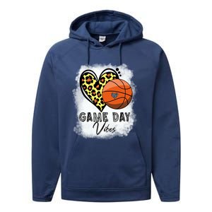 Bleached Basketball Game Day Vibes Basketball Mom Game Day Funny Gift Performance Fleece Hoodie