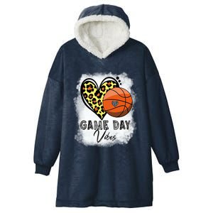 Bleached Basketball Game Day Vibes Basketball Mom Game Day Funny Gift Hooded Wearable Blanket