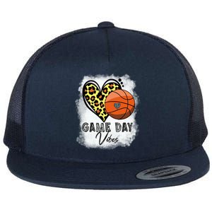 Bleached Basketball Game Day Vibes Basketball Mom Game Day Funny Gift Flat Bill Trucker Hat