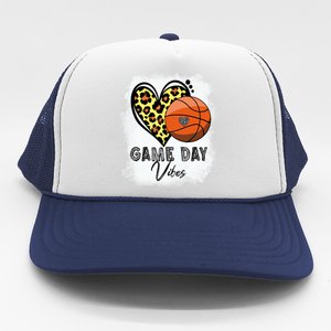 Bleached Basketball Game Day Vibes Basketball Mom Game Day Funny Gift Trucker Hat