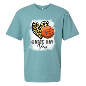 Bleached Basketball Game Day Vibes Basketball Mom Game Day Funny Gift Sueded Cloud Jersey T-Shirt