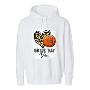 Bleached Basketball Game Day Vibes Basketball Mom Game Day Funny Gift Garment-Dyed Fleece Hoodie