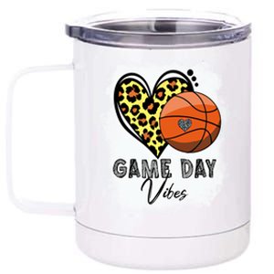 Bleached Basketball Game Day Vibes Basketball Mom Game Day Funny Gift 12 oz Stainless Steel Tumbler Cup