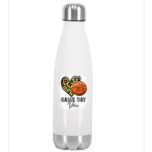 Bleached Basketball Game Day Vibes Basketball Mom Game Day Funny Gift Stainless Steel Insulated Water Bottle