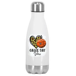 Bleached Basketball Game Day Vibes Basketball Mom Game Day Funny Gift Stainless Steel Insulated Water Bottle