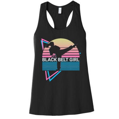 Black Belt Girl Judo Karate Jiu Jitsu Taekwondo Aikido Women's Racerback Tank