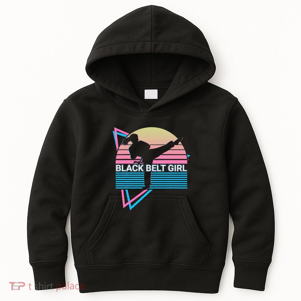 Black Belt Girl Judo Karate Jiu Jitsu Taekwondo Aikido Kids Hoodie