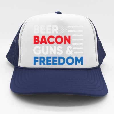 Beer Bacon Guns & Freedom | 4th Of July Trucker Hat