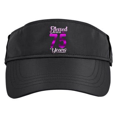 Blessed by God for 75 Years Old 75th Birthday Present Gifts Crown Adult Drive Performance Visor