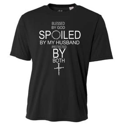 Blessed By God Spoiled By My Husband Protected By Boths Cooling Performance Crew T-Shirt