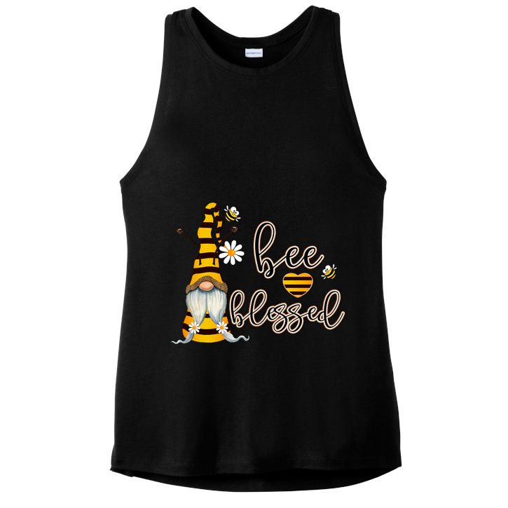 Bee Blessed Garden Gnome Honey Bee Inspirational Saying Cool Gift Ladies PosiCharge Tri-Blend Wicking Tank