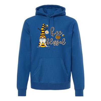 Bee Blessed Garden Gnome Honey Bee Inspirational Saying Cool Gift Premium Hoodie