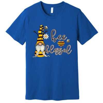 Bee Blessed Garden Gnome Honey Bee Inspirational Saying Cool Gift Premium T-Shirt