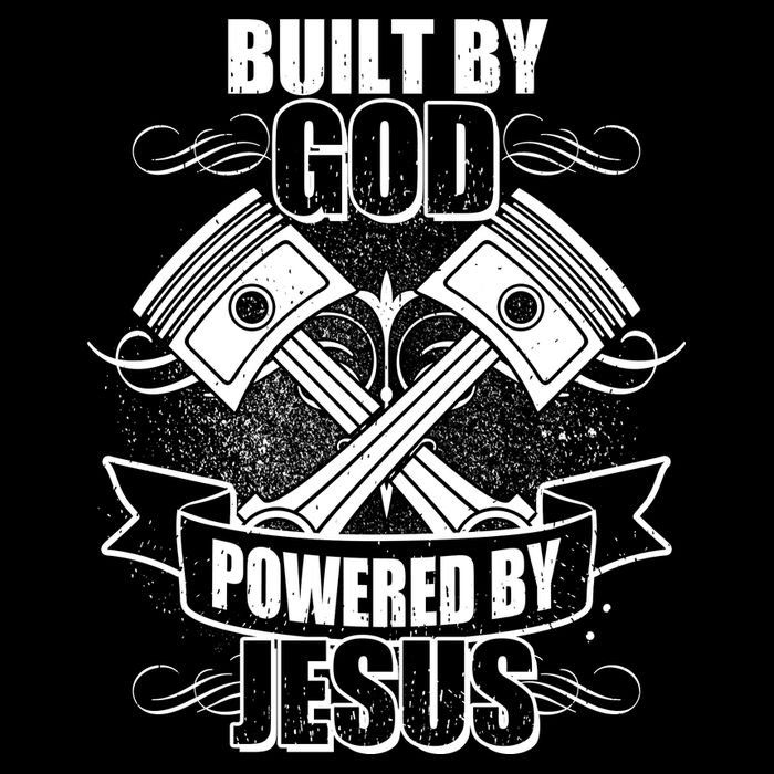 Built By God Powered By Jesus Car Engine Pistons Backpack