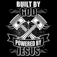 Built By God Powered By Jesus Car Engine Pistons 16 in Basic Backpack