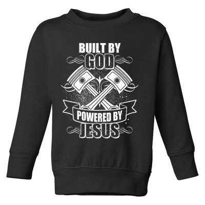 Built By God Powered By Jesus Car Engine Pistons Toddler Sweatshirt