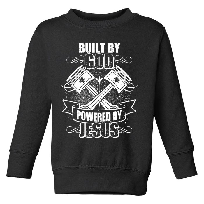 Built By God Powered By Jesus Car Engine Pistons Toddler Sweatshirt