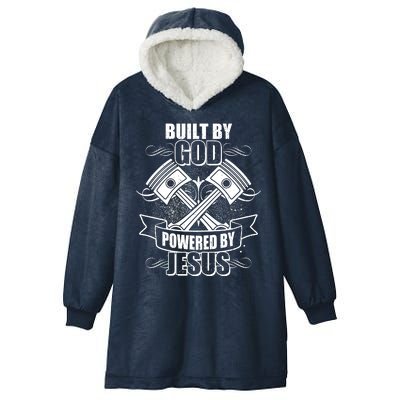 Built By God Powered By Jesus Car Engine Pistons Hooded Wearable Blanket